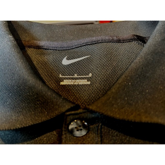 Nike Dri Fit Golf Polo Shirt Mens Size L Black Short Sleeves Company Logo Casual - Picture 3 of 11